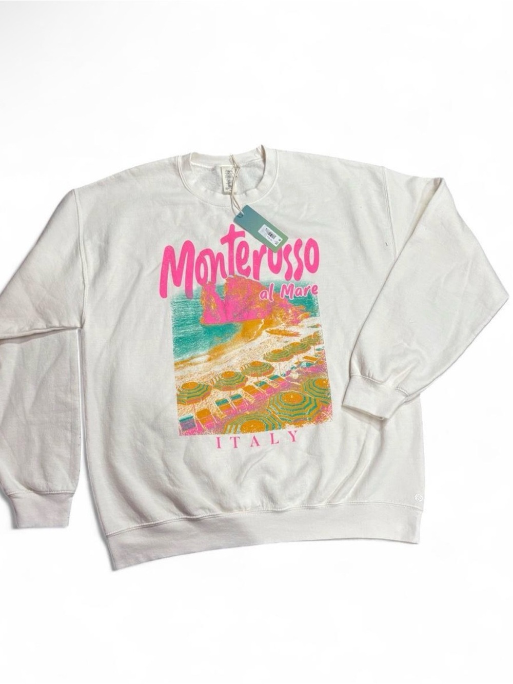 White Monterusso Graphic Crewneck Sweater